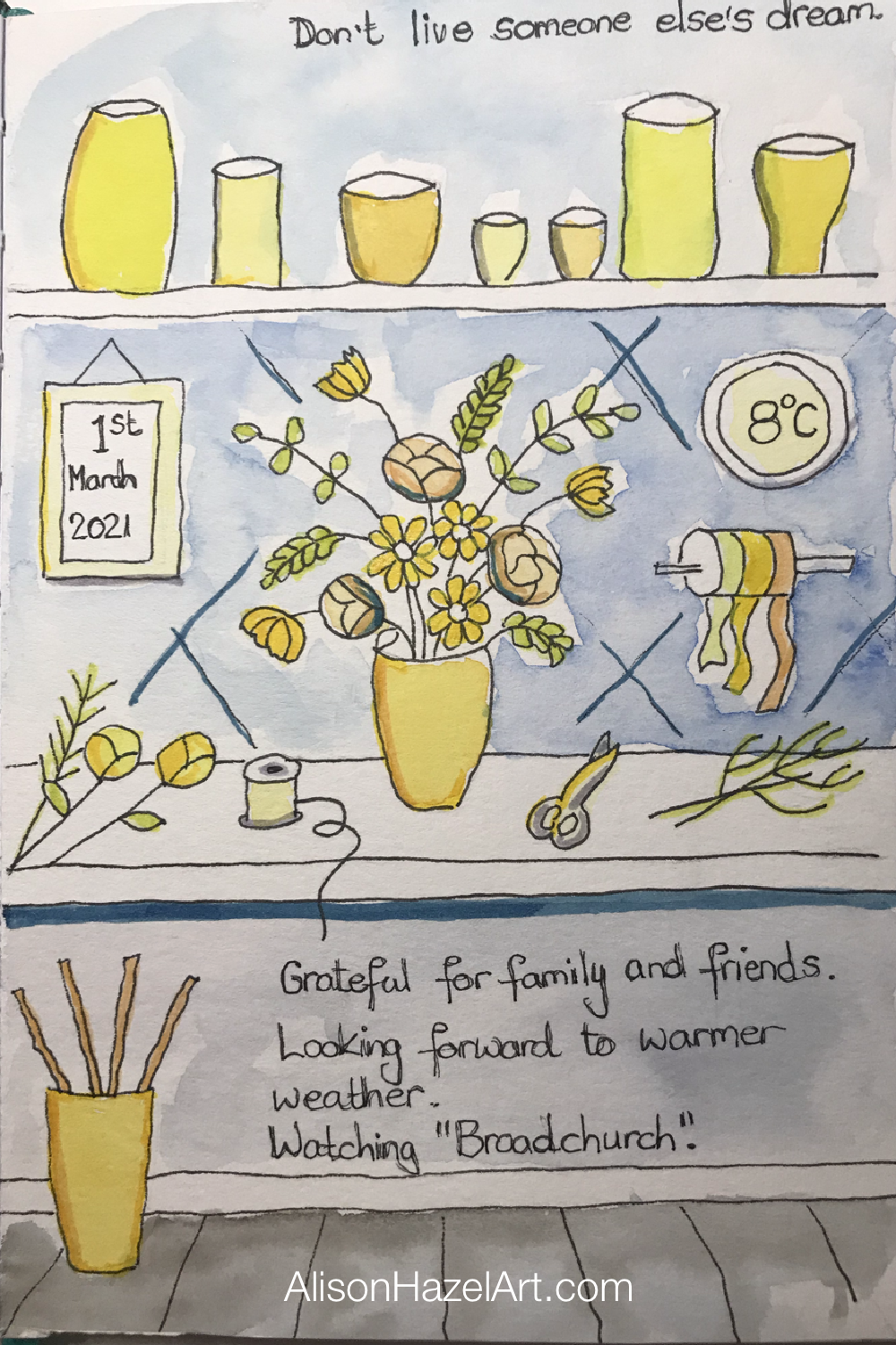 Sketch Journal Page – “Florist Shelf”