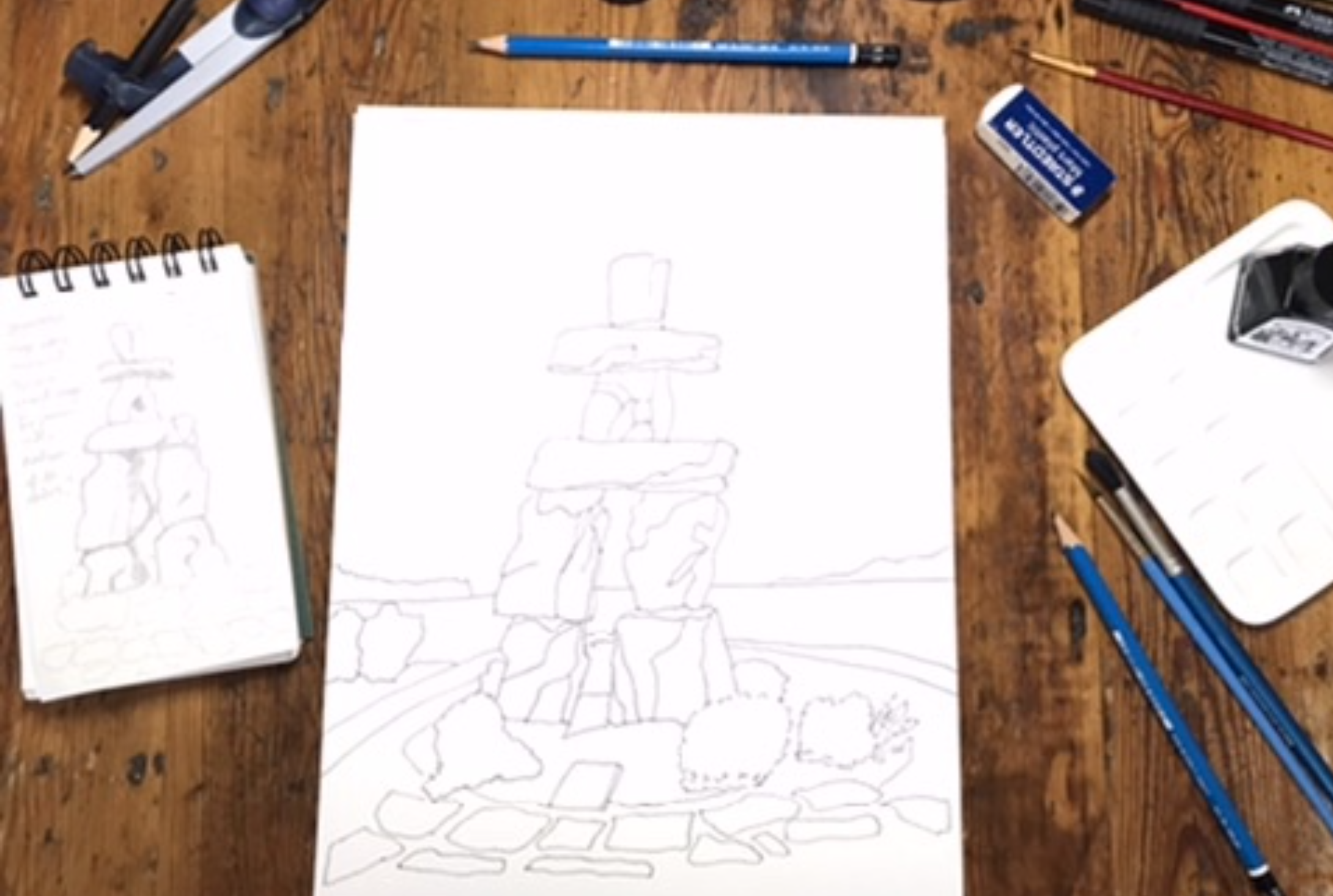Inukshuk Pencil Sketch inukshuk-pencil-sketch