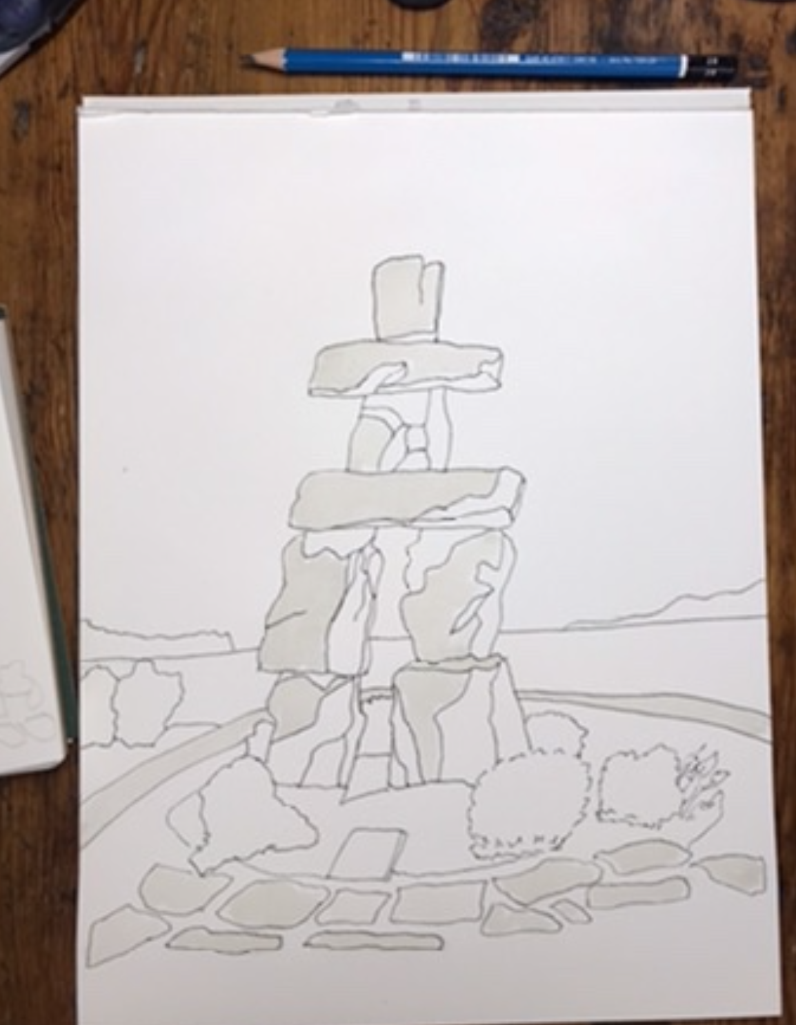 Inukshuk ink wash inukshuk-ink-wash