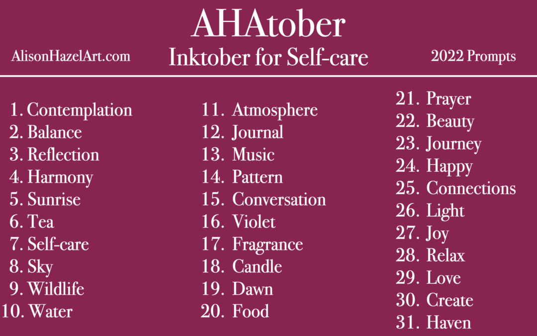 AHAtober – Inktober for Self-care
