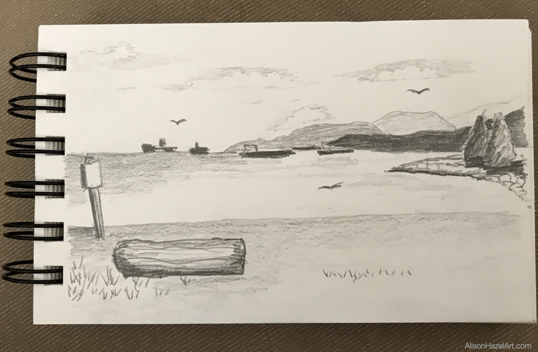 Field sketch English Bay Vancouver