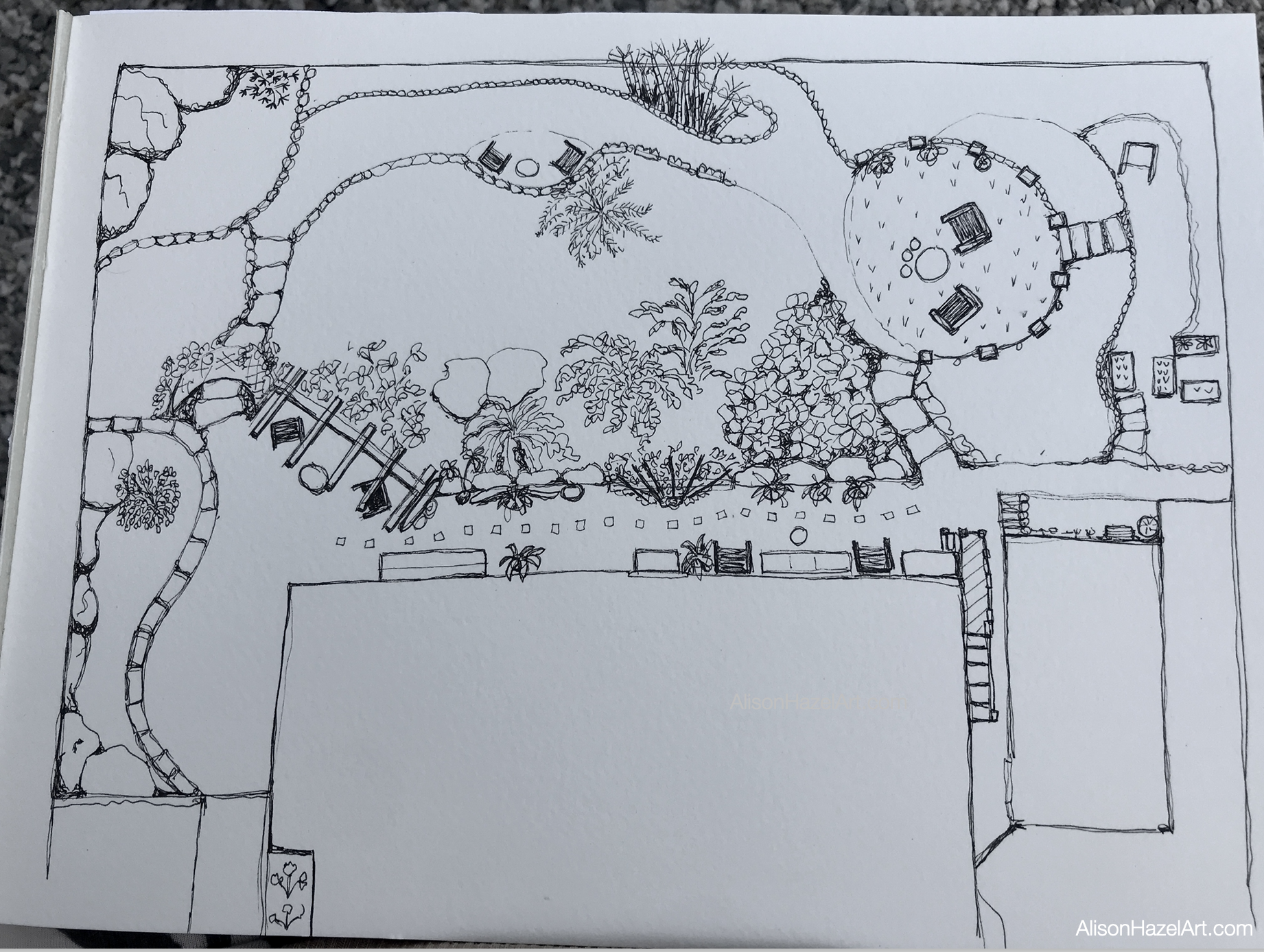 Garden Pen and Ink