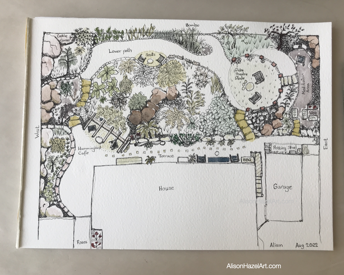 Summer Garden Pen and Ink