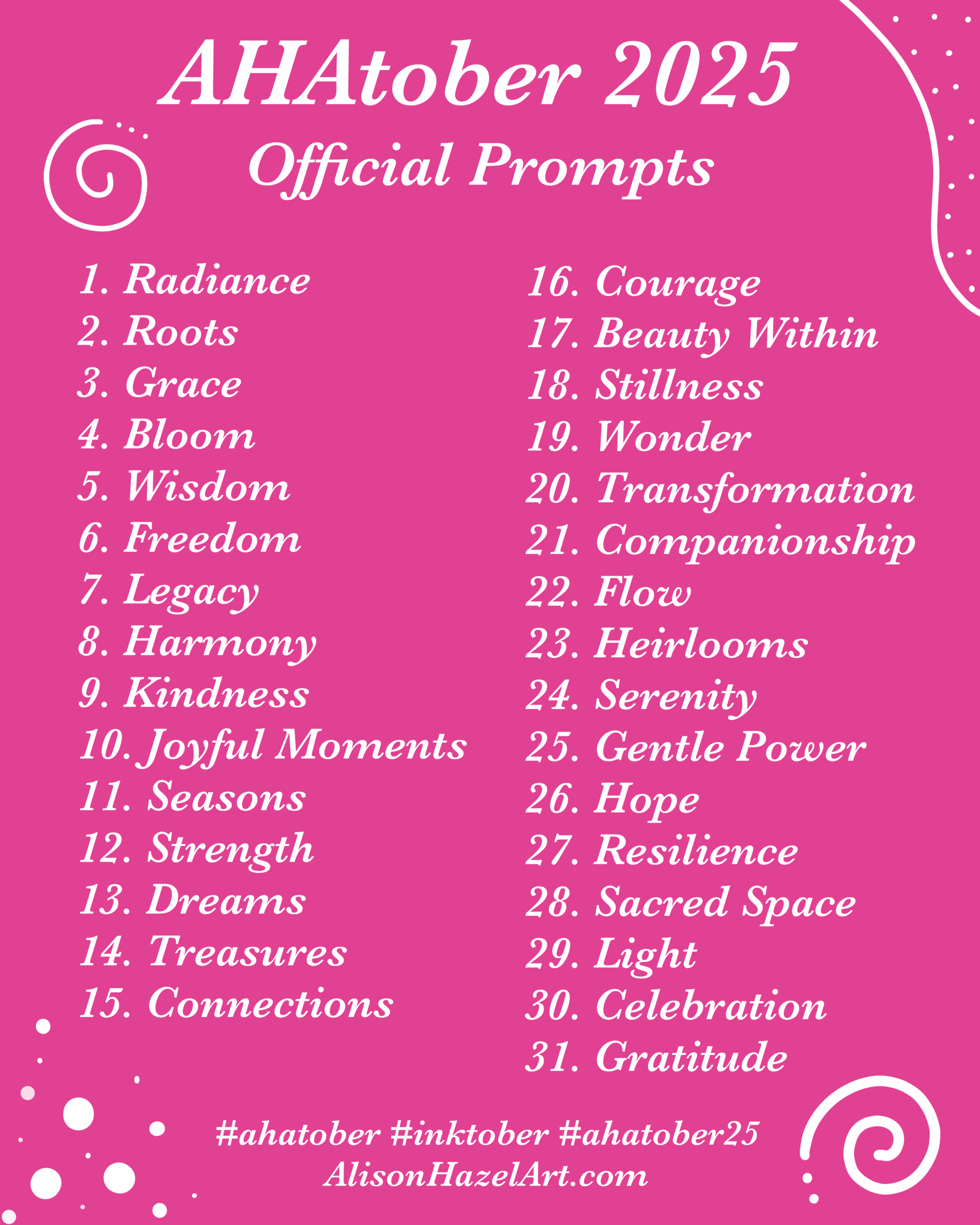 AHAtober prompts 2025 ahatober-2024-prompts-list