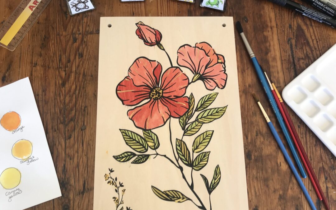 Painting My Flower Press Cover – Ink Art